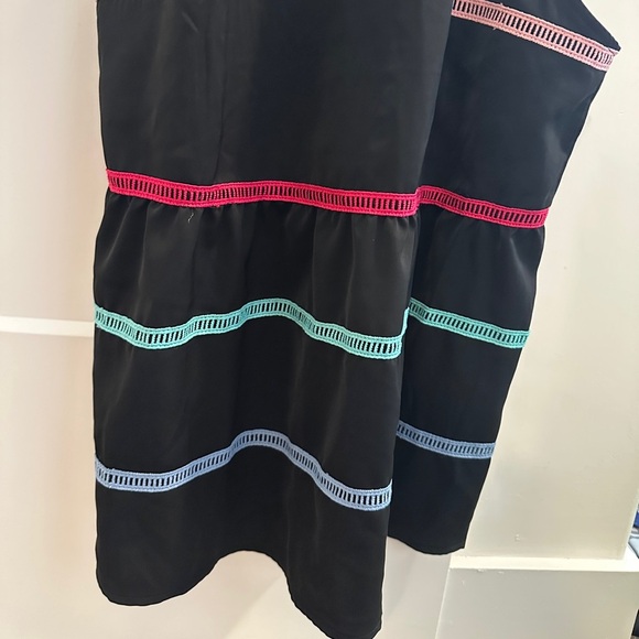 Yacun Women’s Black High Neck Colourful Stripe Peplum Tank Top Size Small - Picture 3 of 10